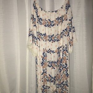 Floral print high-low romper